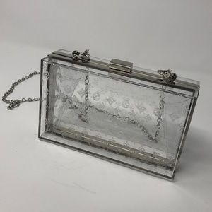 Custom Louis clear acrylic clutch